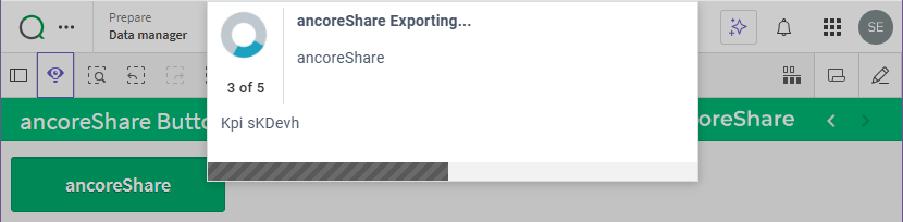 Export progress window