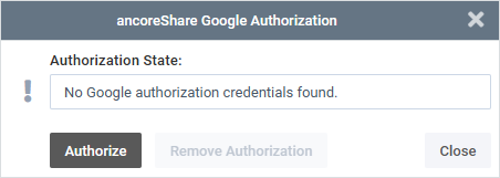 Google Drive authorization