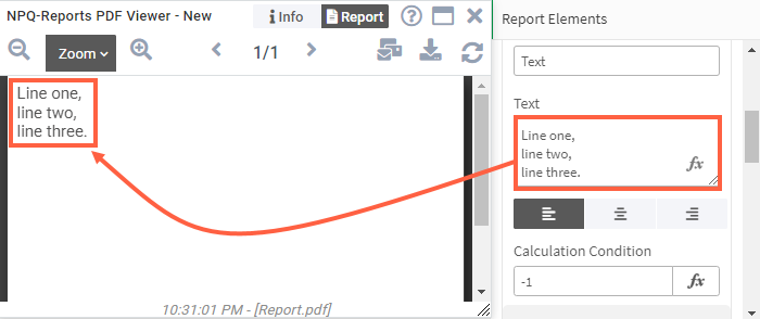 Line break example