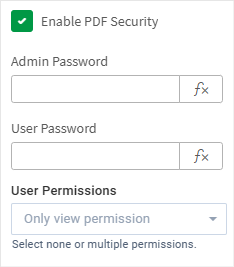 PDF security settings